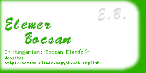 elemer bocsan business card